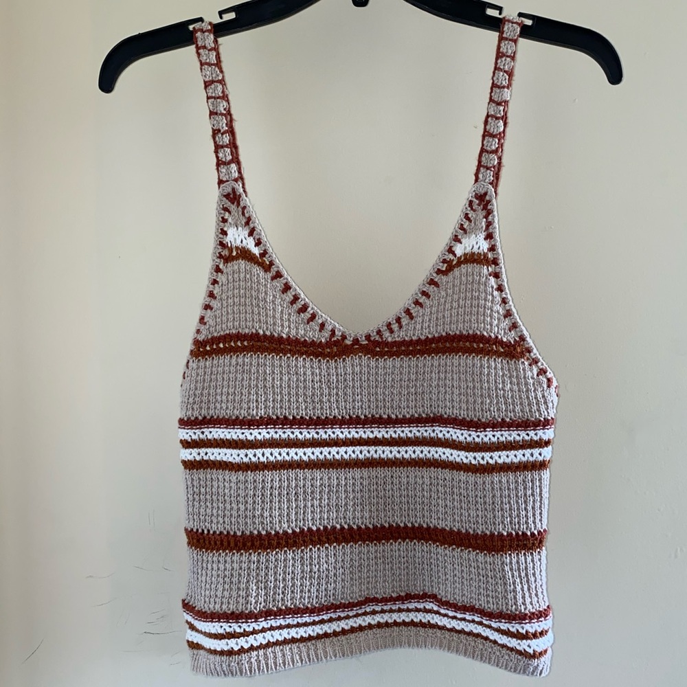 AE Striped Crop Tank